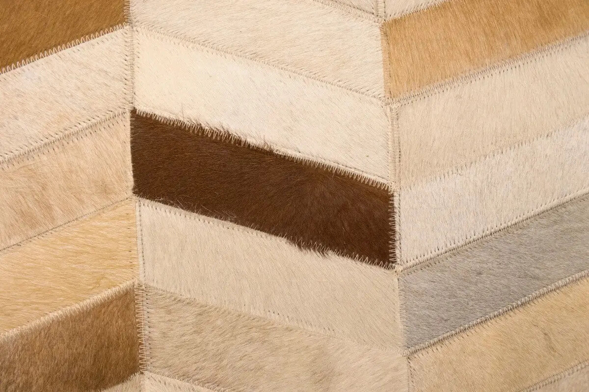 5X8 Ft Brown Cowhide Leather Rug Contemporary