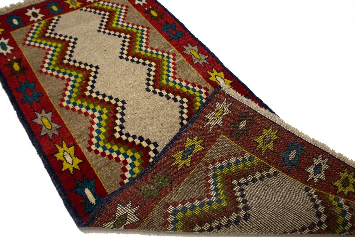 3X6 Ft Hand-Knotted Tribal Vintage Rug
