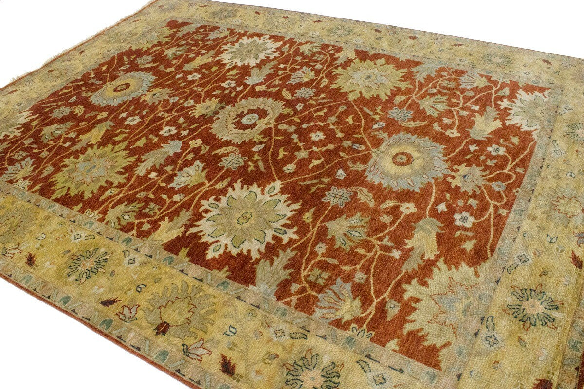 Handmade Floral Oriental Rug Vintage Style Osh