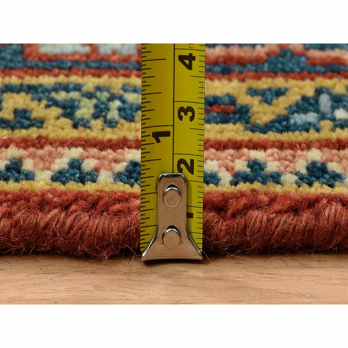 4'X10' Brick Red Wool Hand Knotted Farsian Viss Design Wide Runner Rug