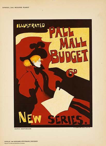 Pall Mall Buget Greiffenhagen Das Moderne Plakat 1897 Original Stone Lithograph