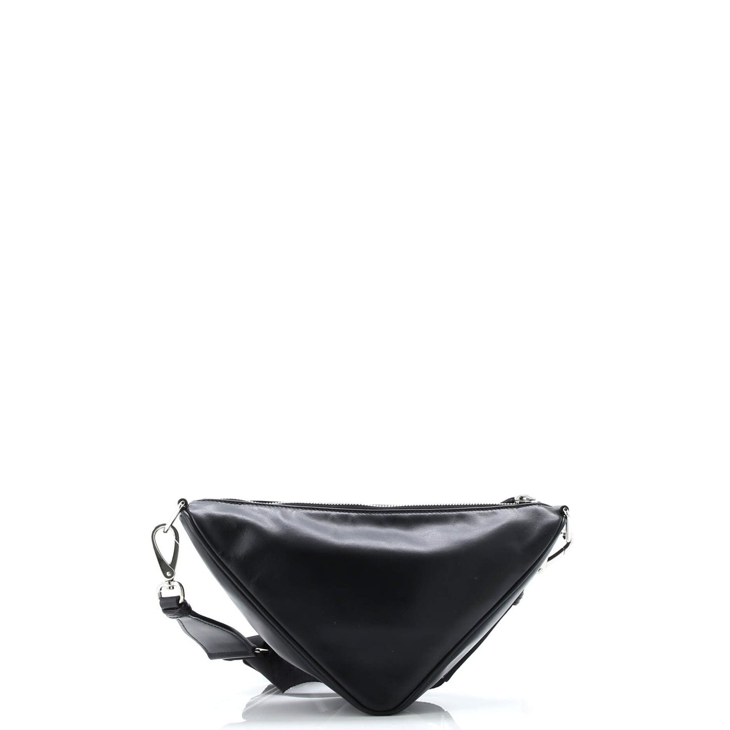 Prada Triangle Logo Zip Crossbody Bag Soft Leather Small