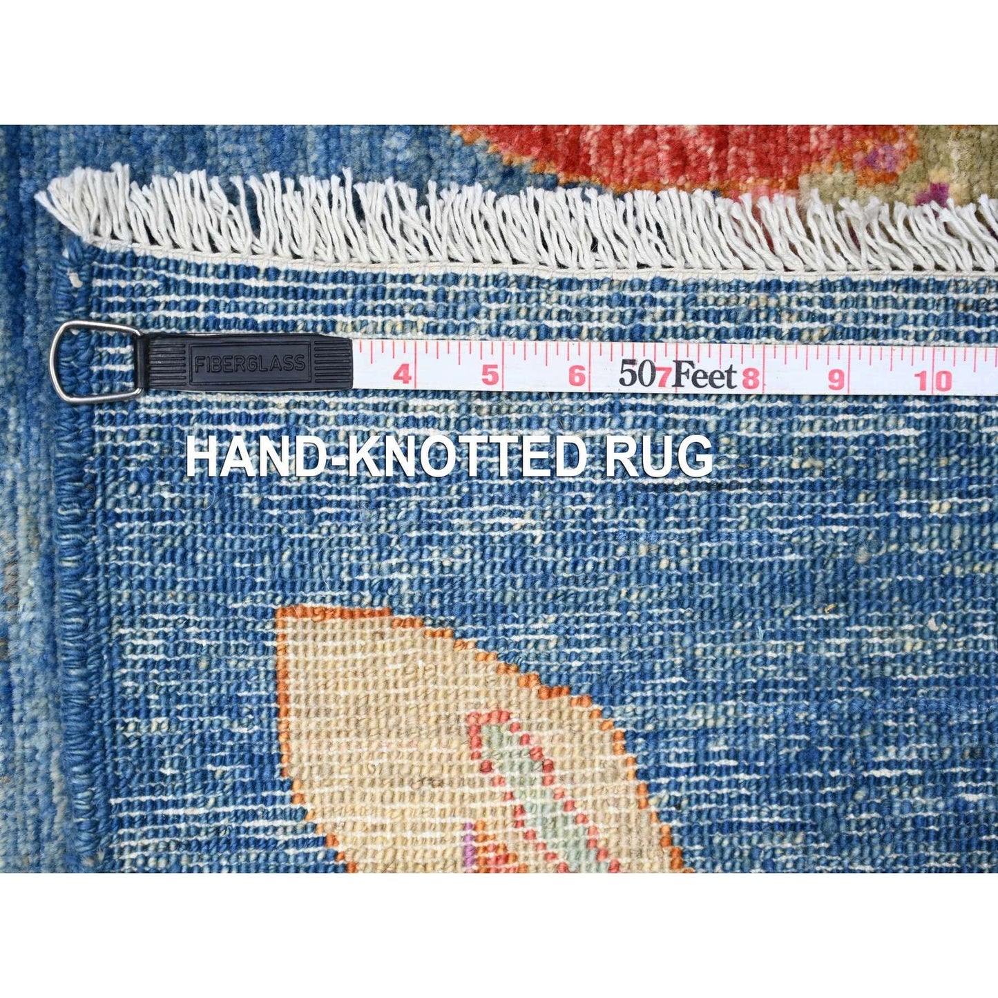 5'10"X8'10" Celestial Blue Oceanic Colorful Fish Wool Hand Knotted Rug