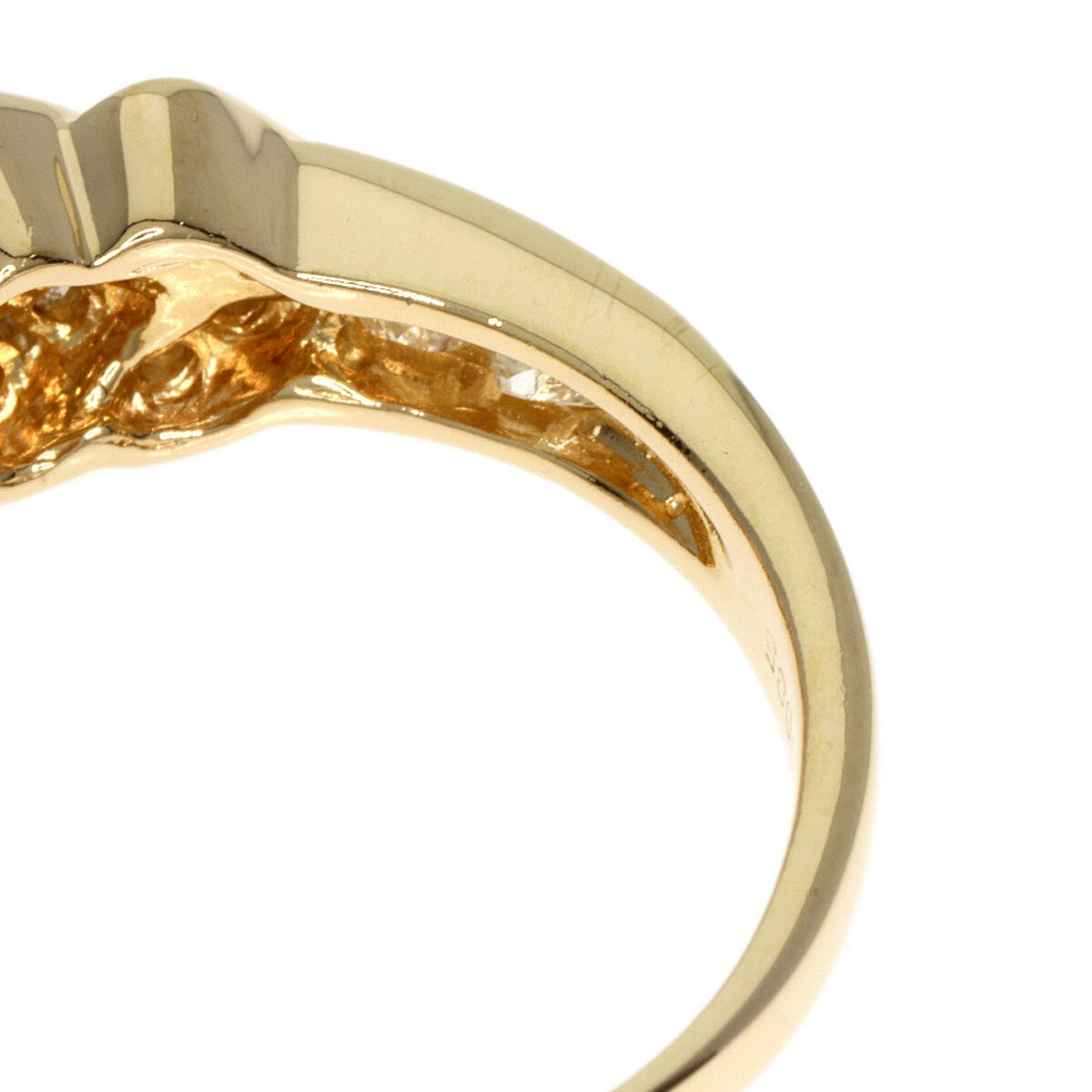0.441ct Diamond Ring K18 Yellow Gold 3.7g