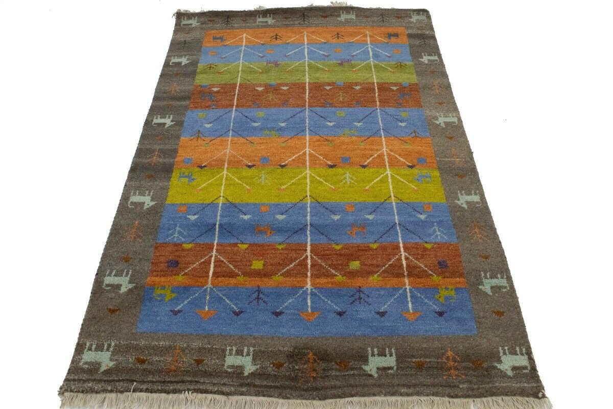Modern Multicolored Pictorial Tribal Gabbeh Rug