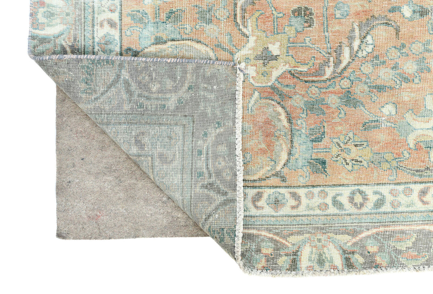 Distressed Vintage Oriental Rug Floral Style