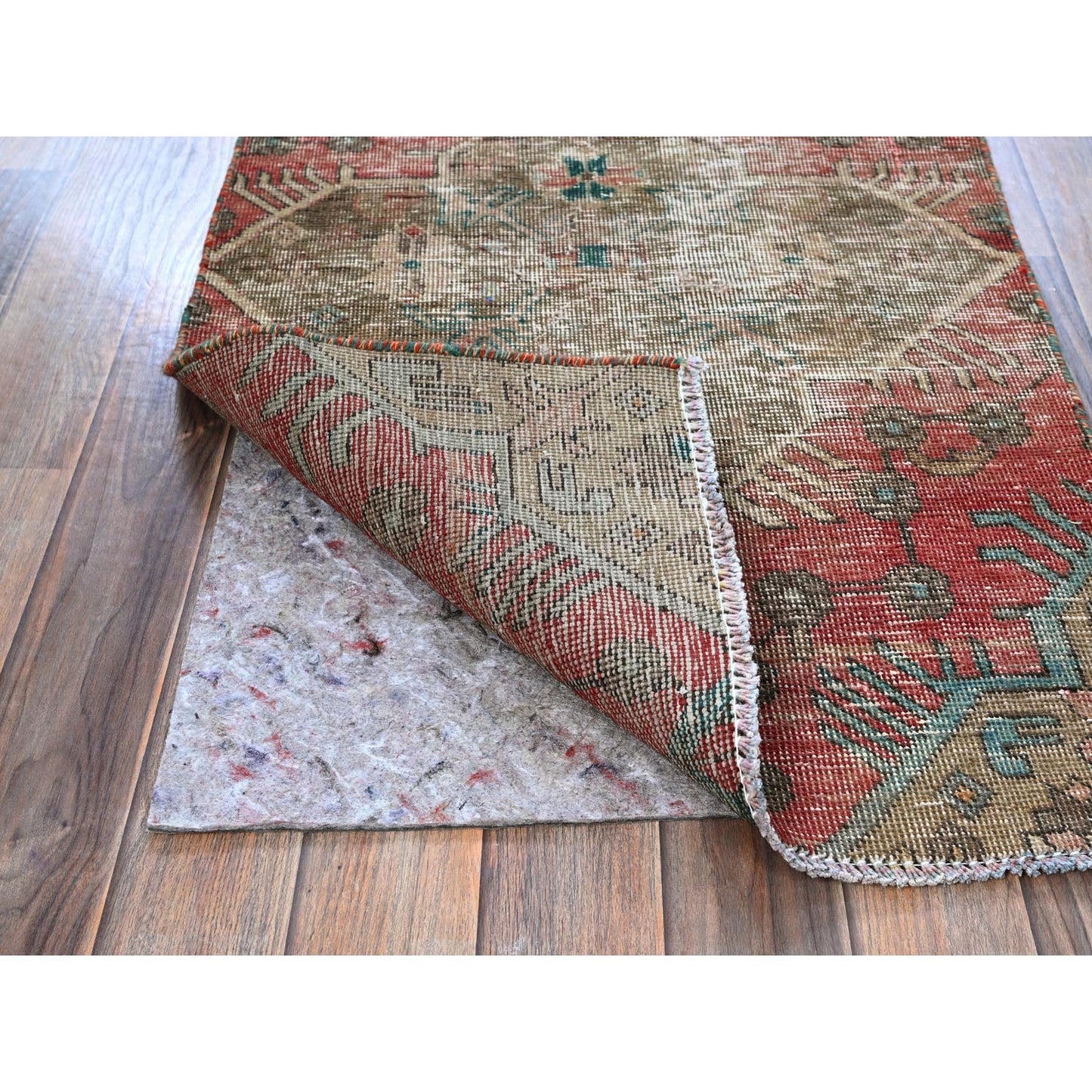 2'2"X9'9" Red Vintage Northwest Zoroastrian Hand Knotted Wool Runner Rug