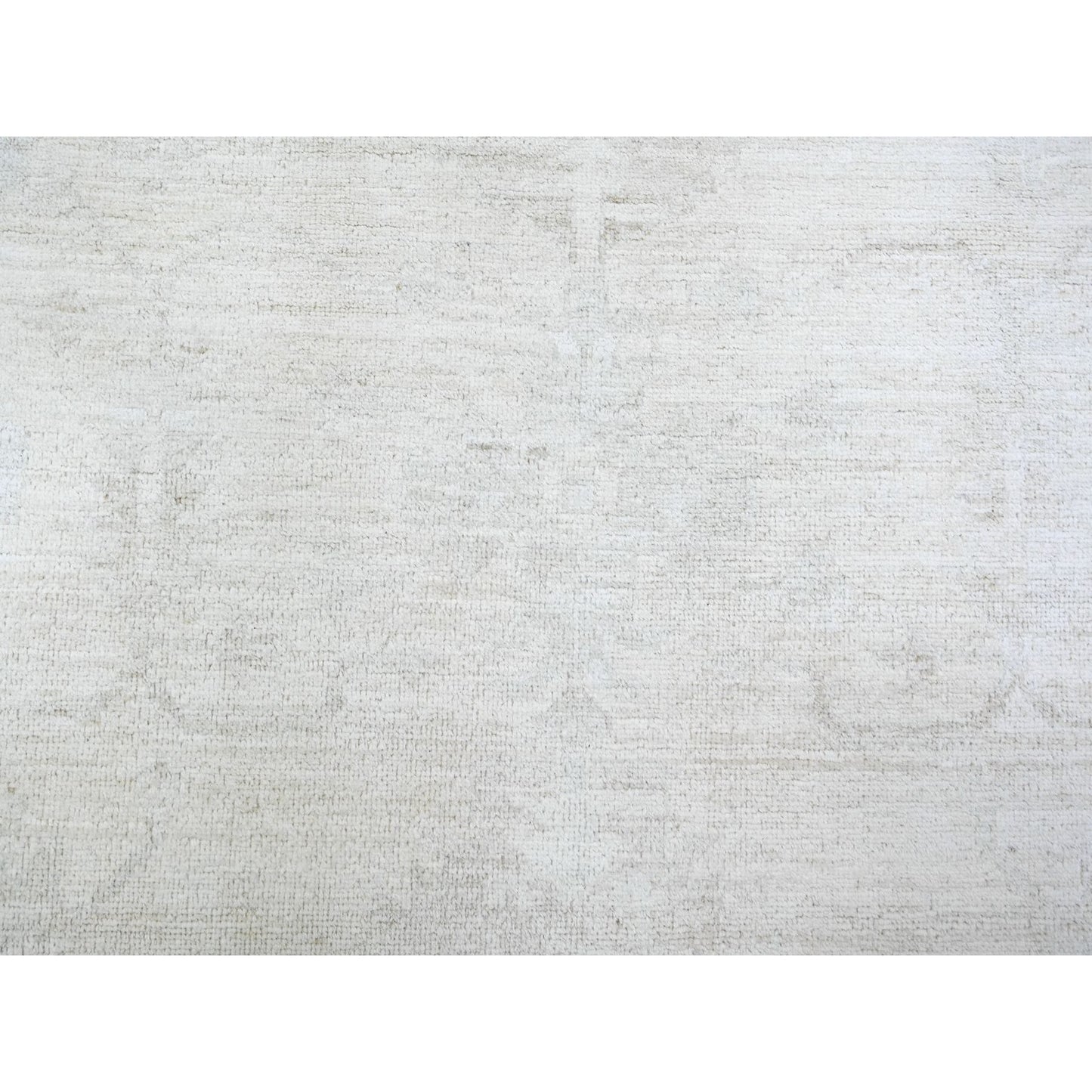 8'9"X11'9" Retro White Washed Out Peshawar Wool Hand Knotted Oriental Rug