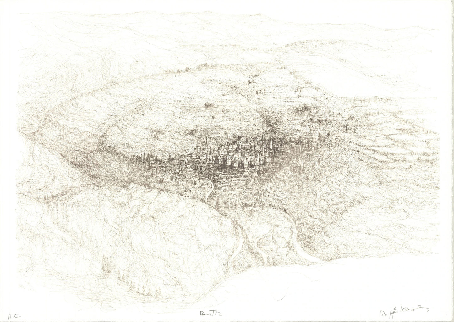 Raffi Kaiser On The Edge Of Mordor Signed " Lithograph Contempo