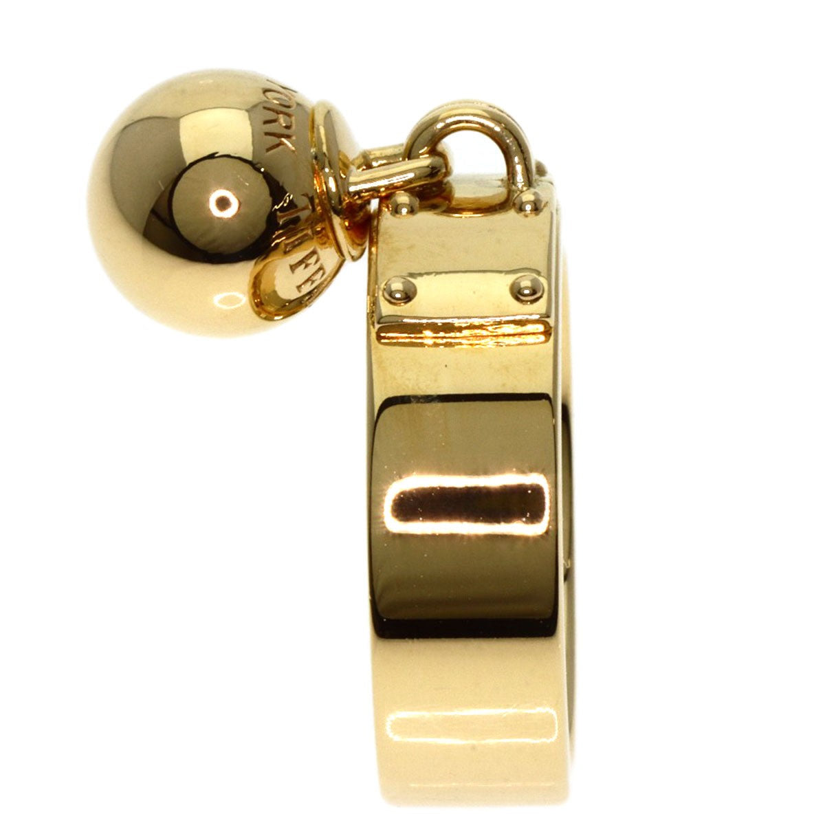 Tiffany&Co. Hardware Ball Dangle Ring K18 Yellow