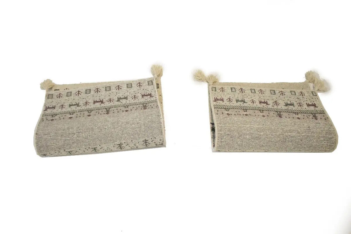 2X3 ft Pair of Hand-Knotted Tribal Plush Gabbeh