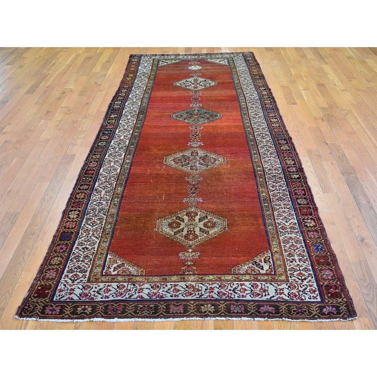 4'8"X12' Red Antique North West Farsian Wide Runner Wool Hand Made Rug