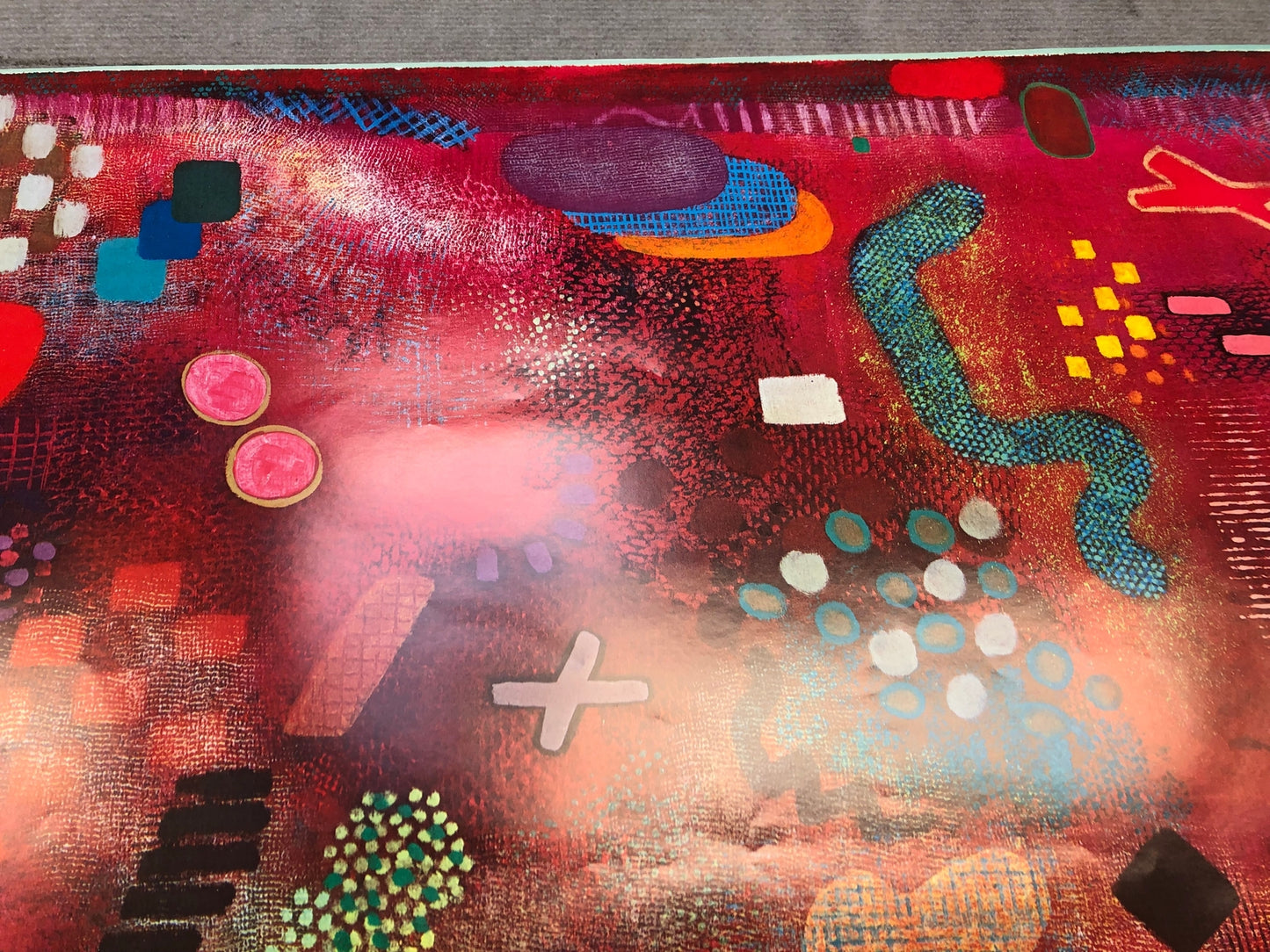 Robert Natkin Untitled " Poster Abstract Multicolor, Red