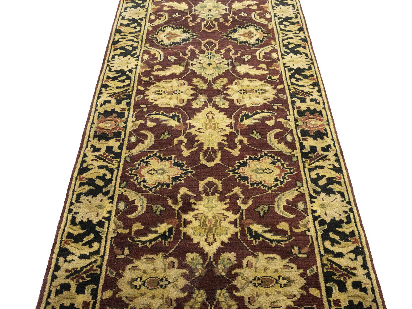 27X10 Ft Handmade Wool Oriental Runner Rug Agra
