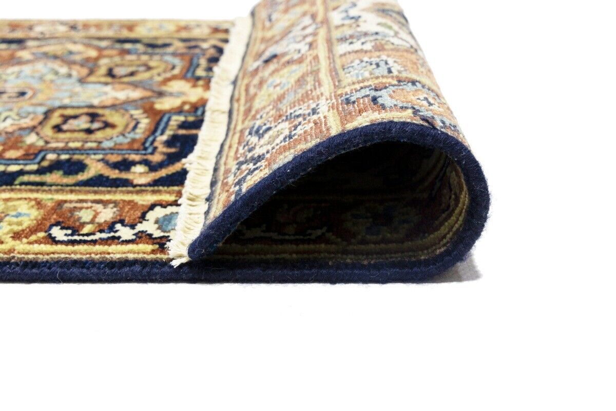 Handmade Heriz Serapi Runner Rug Geometric