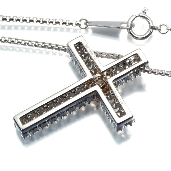 Kashikey Necklace Cross Diamond 0.52Ct/1.00Ct 900 Platinum/18K Rg/Wg