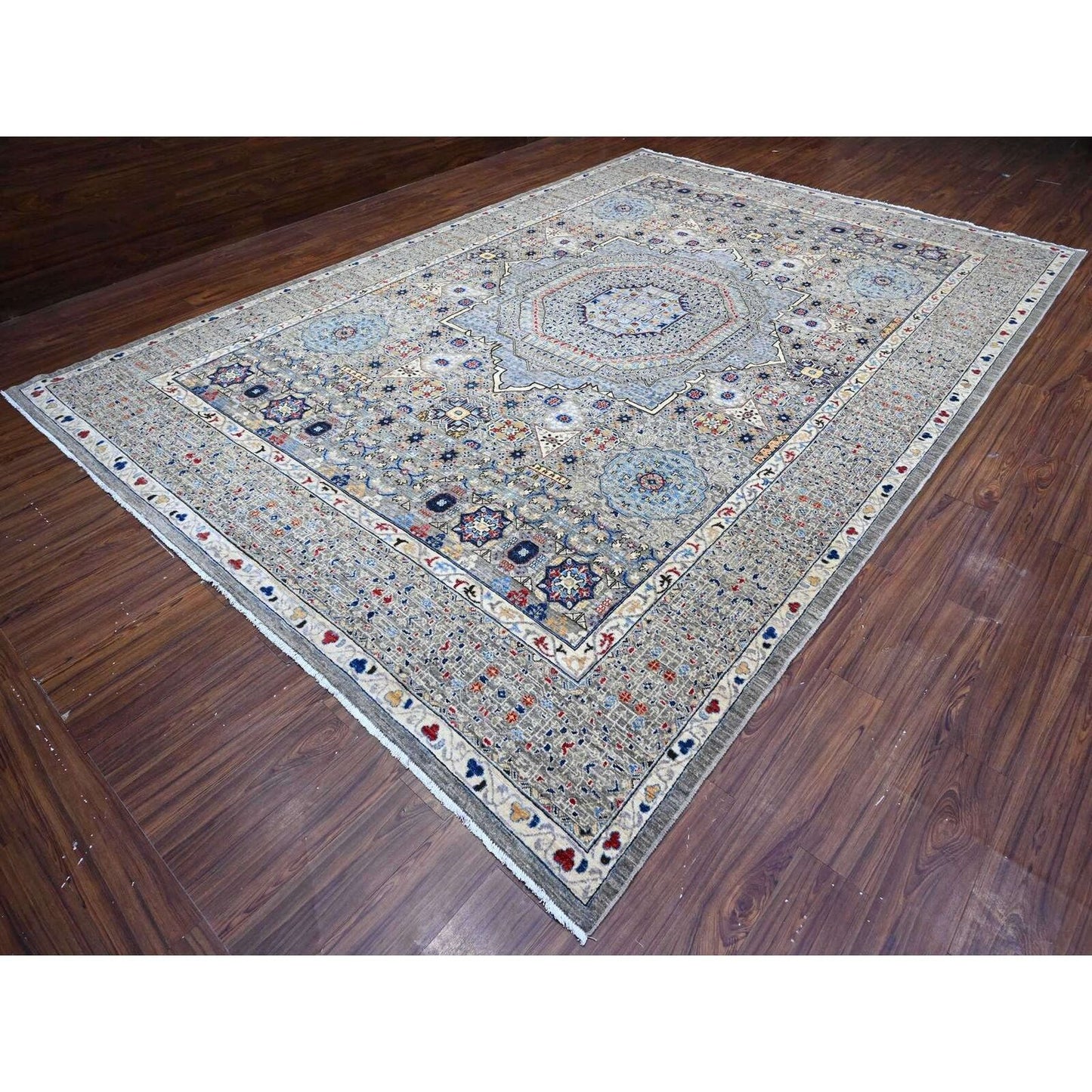 10'X14'3" Gray 14Th Century Mamluk Dynasty Hand Knotted Wool Oriental Rug