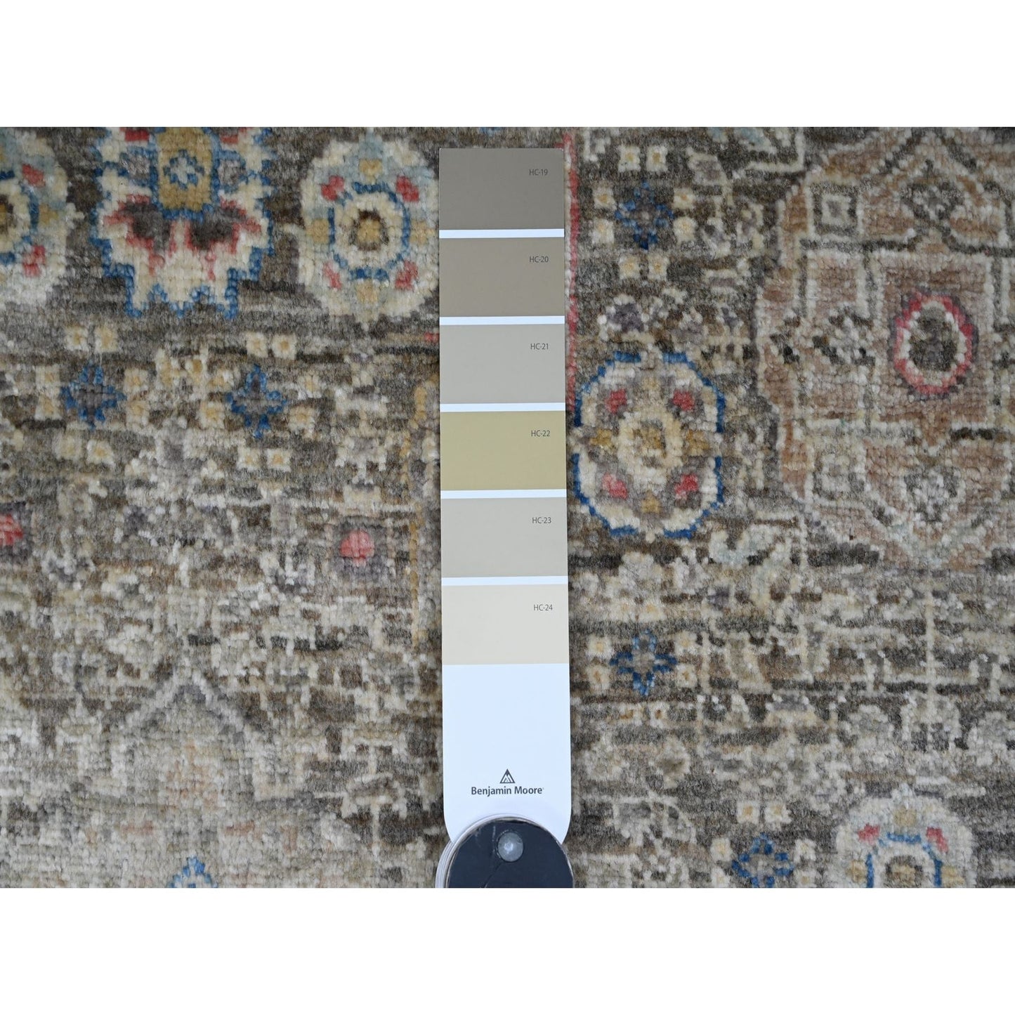 3'9"X6'7" Brown Hand Knotted 14Th Century Mamluk Dynasty Pattern Wool Rug