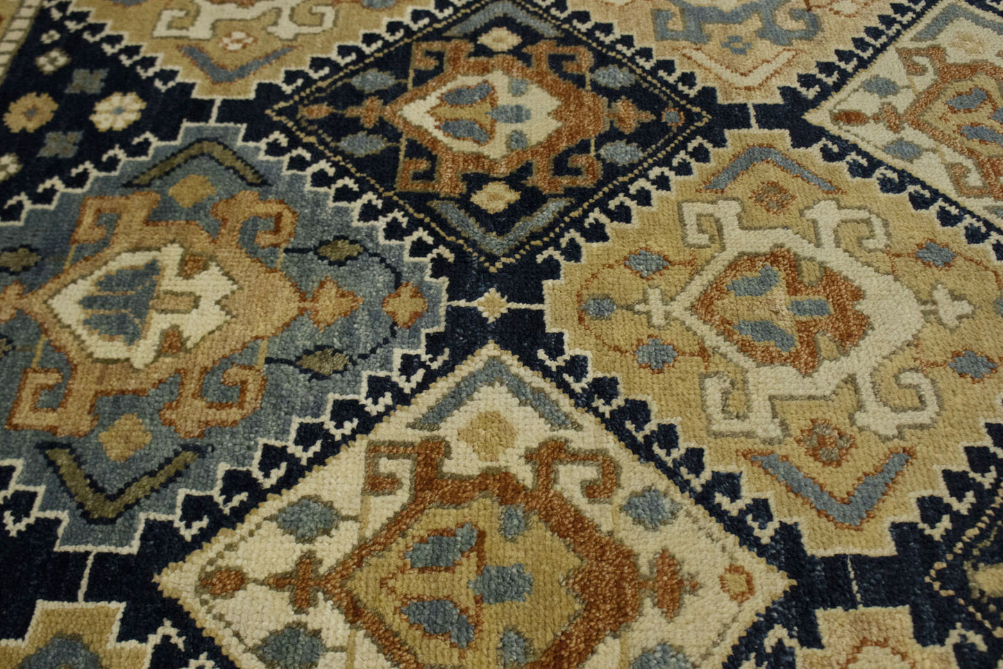 Rare Handmade Kazak Tribal Oriental Rug Geometric