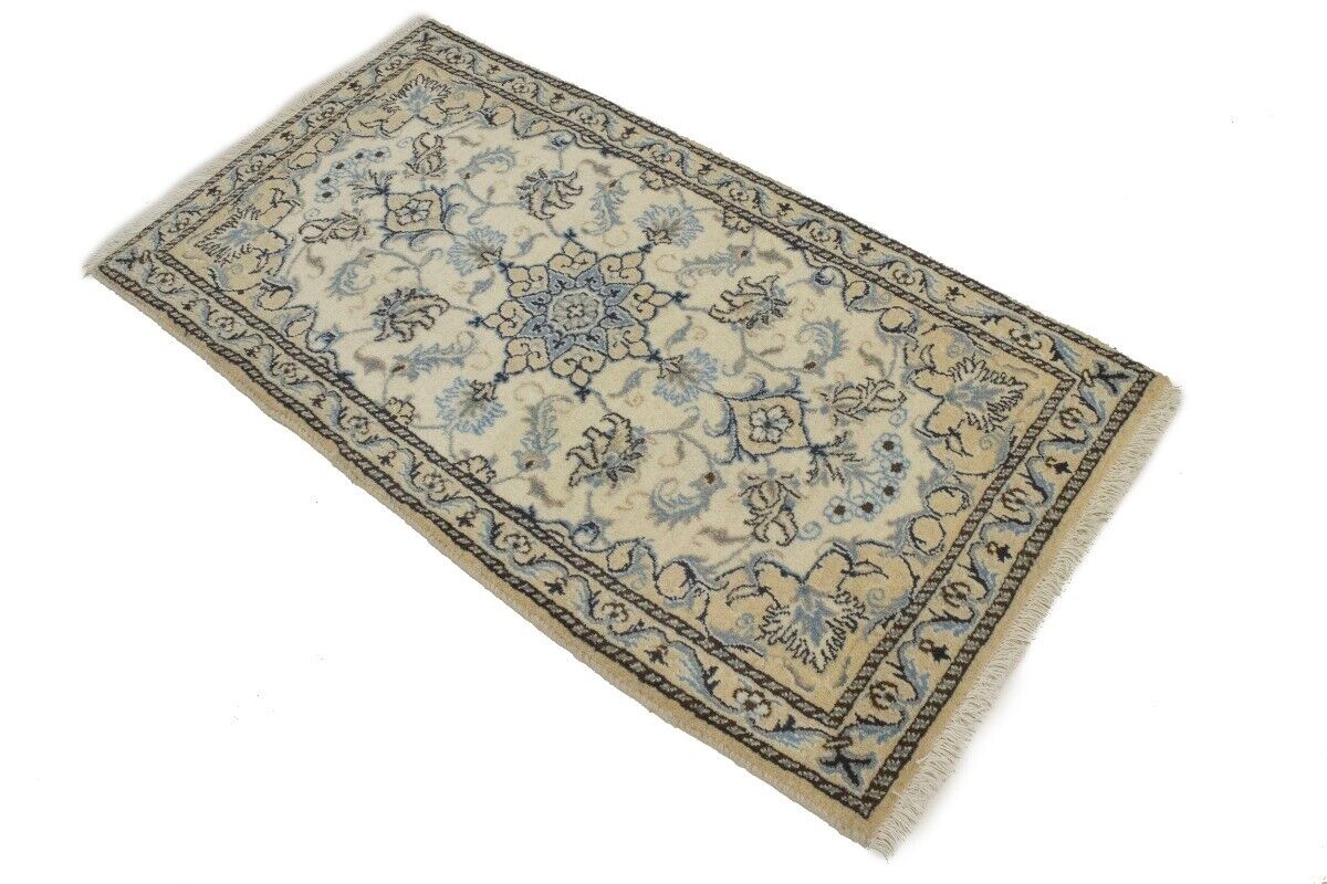 Handmade Nain Oriental Rug Classic Floral Design