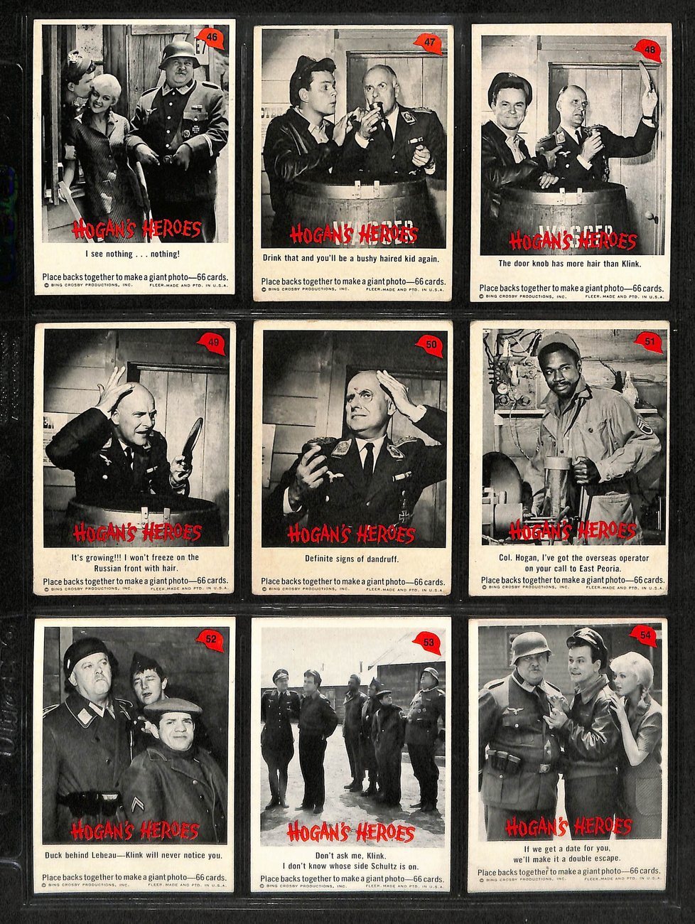 1965 Fleer Hogan'S Heroes Card Complete Set