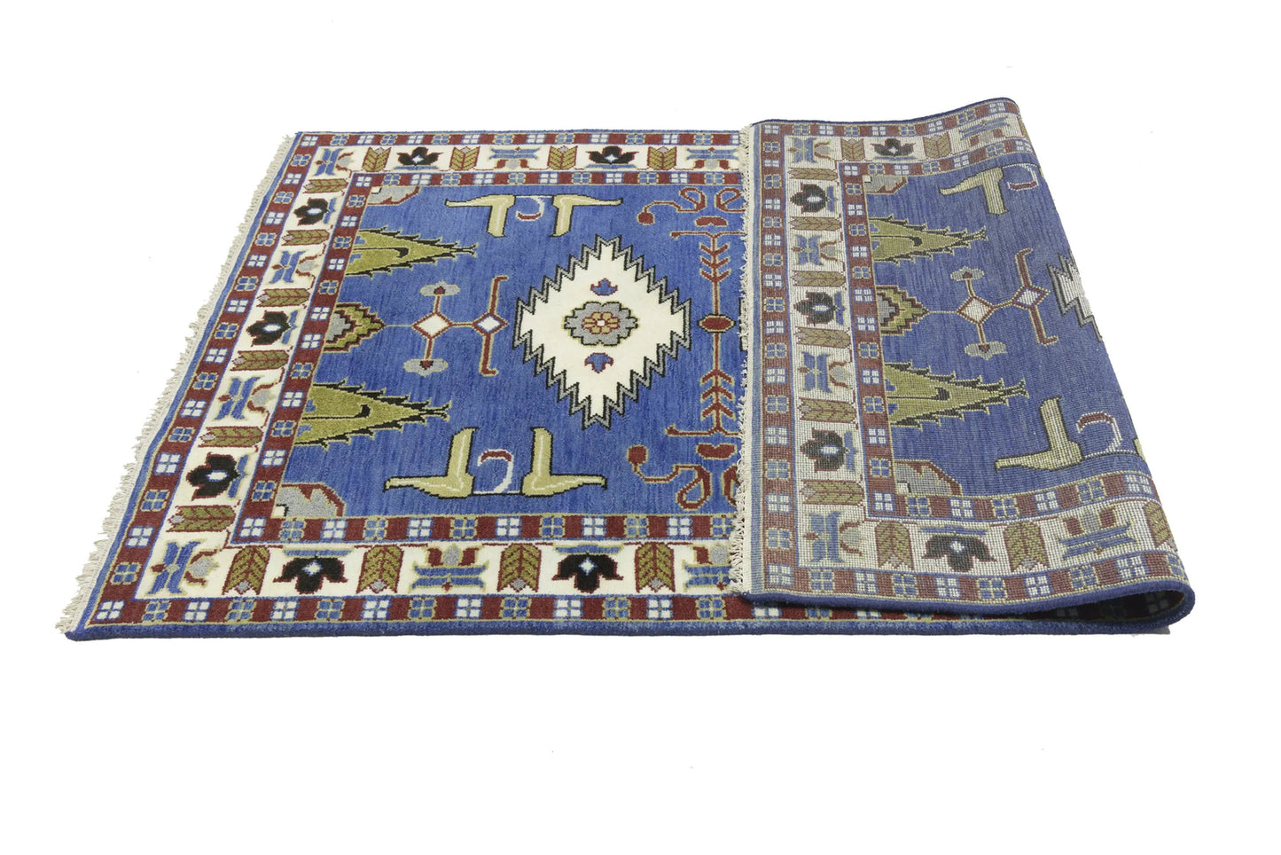 Kazak Oriental Area Rug Geometric Tribal Design