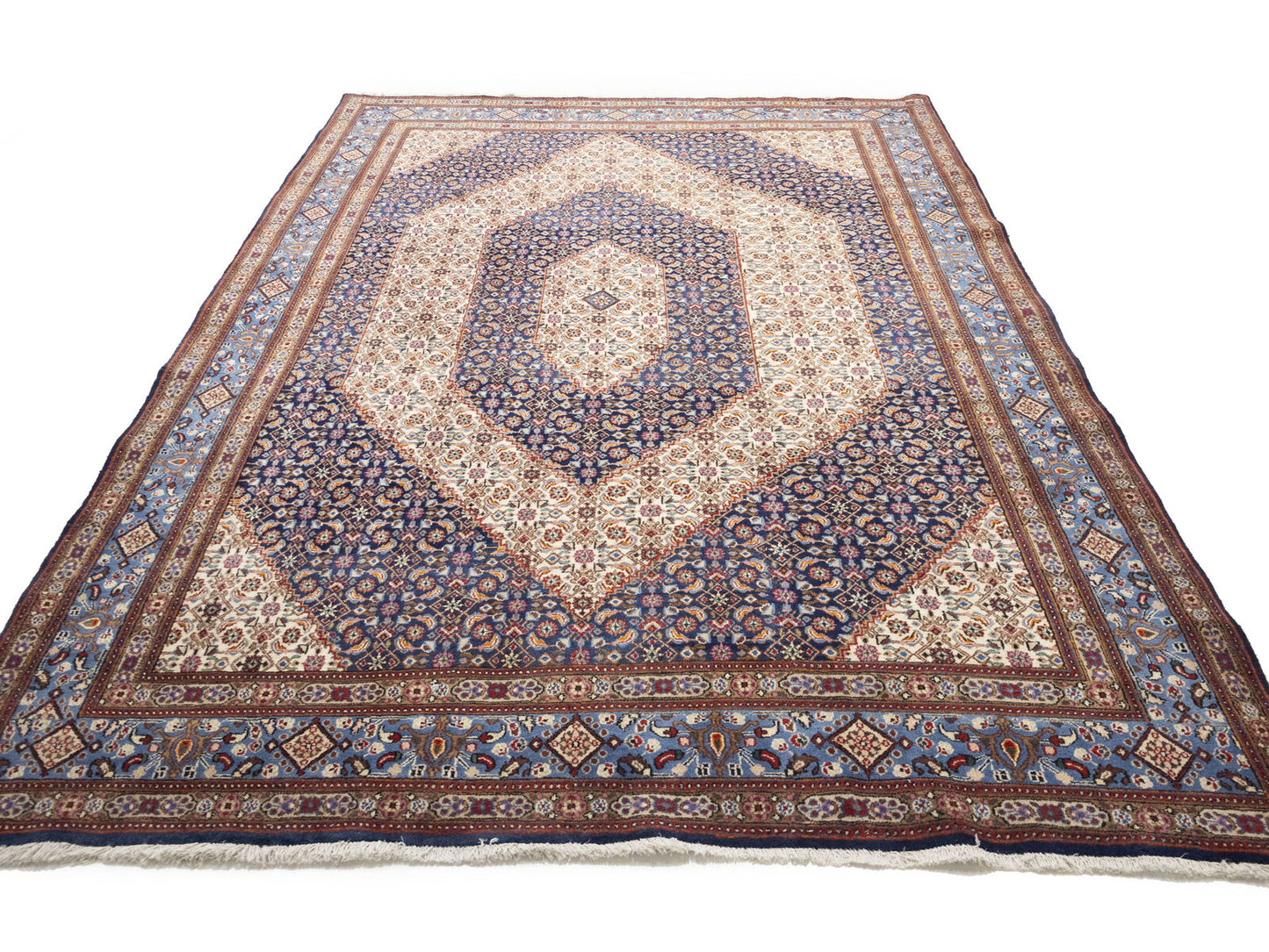Cream Vintage Oriental Rug Traditional Classic