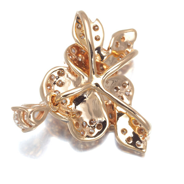 Gstv Pendant Diamond 0.62Ct Flower Rose 18K 750 Rose Gold