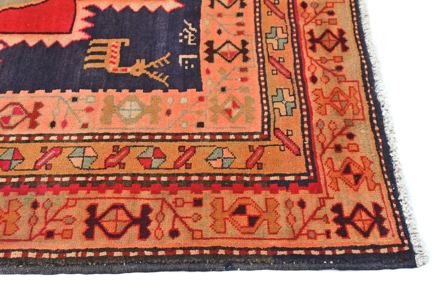 Handmade Vintage Oriental Runner Rug Tribal