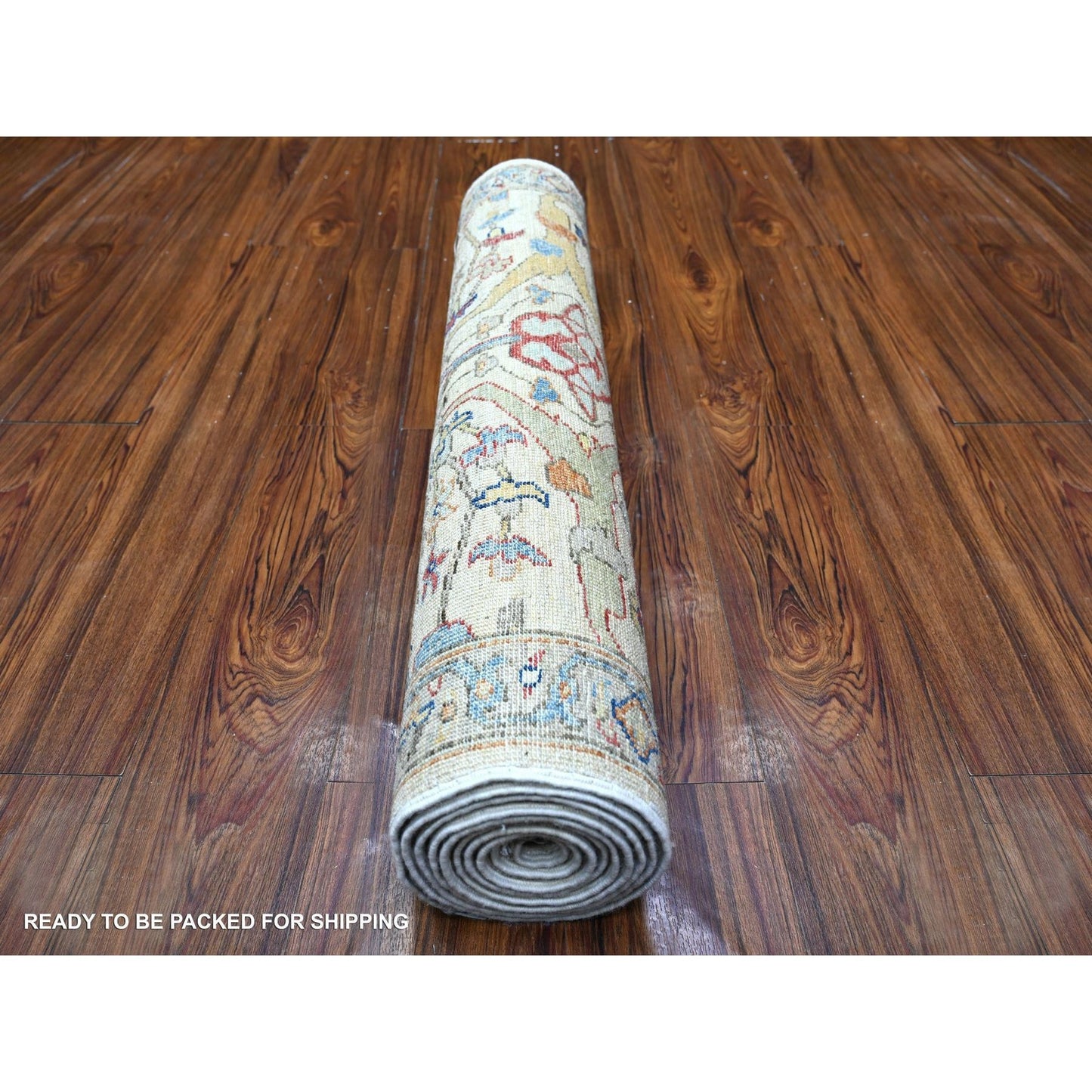 3'X9'5" Gray Aryana Natural Dyes Pure Wool Hand Knotted Oriental Rug