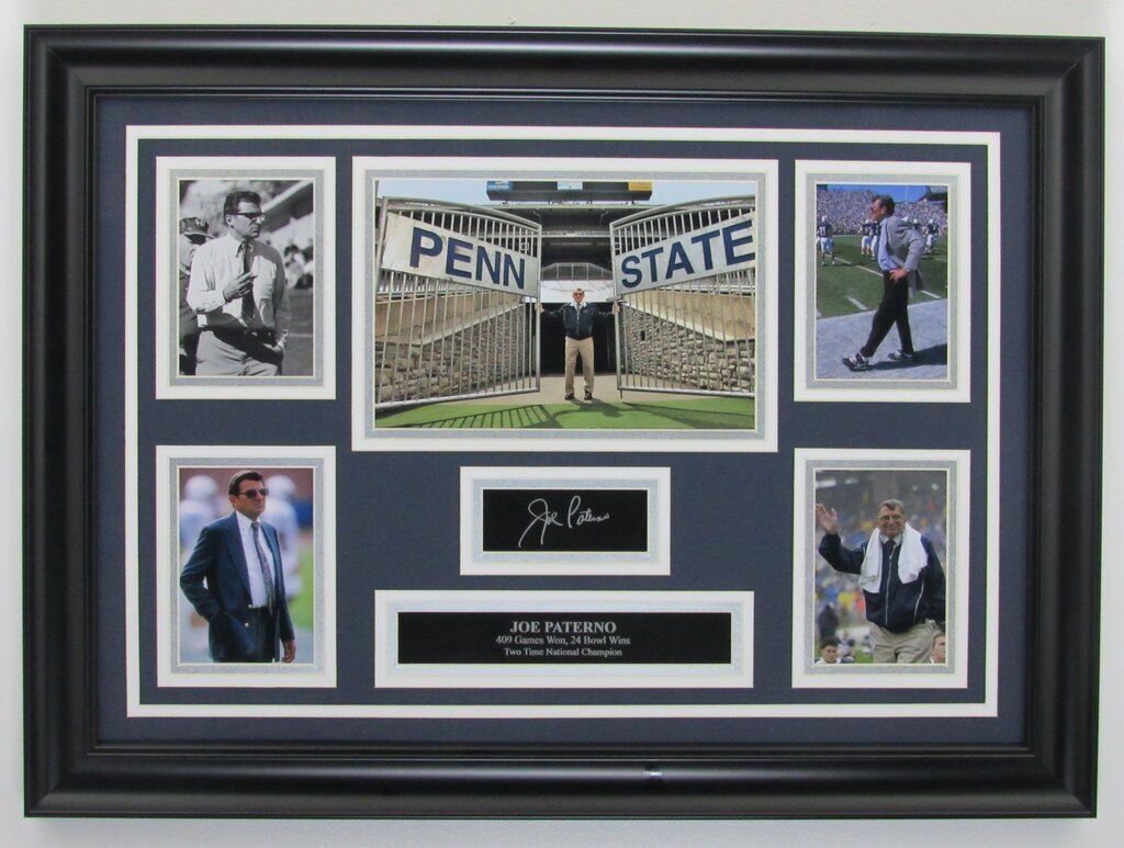 Joe Paterno Psu Framed Tribute W/Laser Engraved