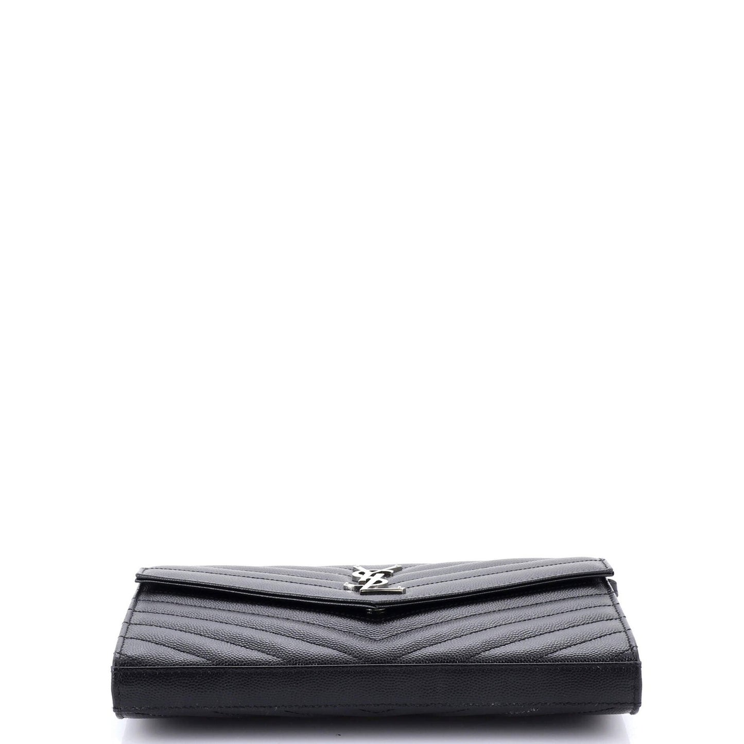 Saint Laurent Classic Monogram Wallet On Chain Matelasse Chevron Leather Medium