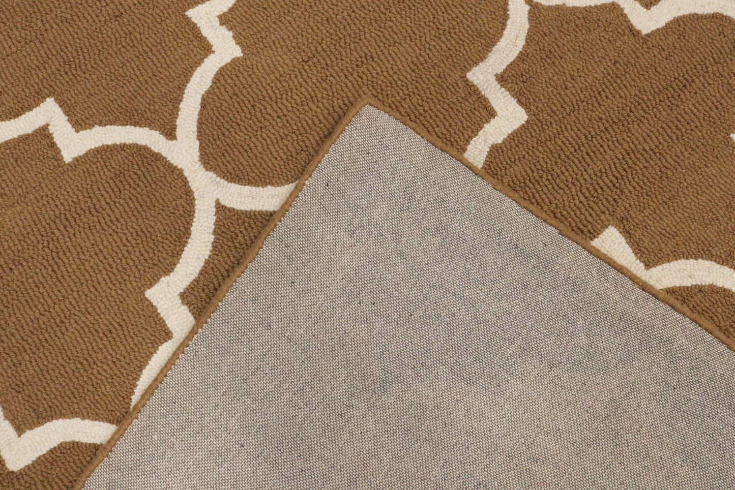 Caramel Brown Trellis Design 5X8 Hand-Tufted