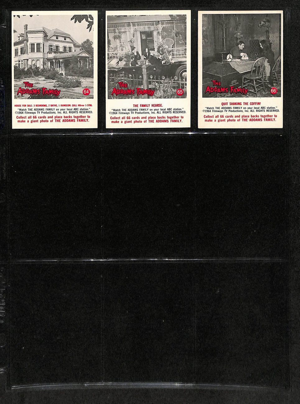 1964 The Adams Family Card Complete Set (1-66) Tv