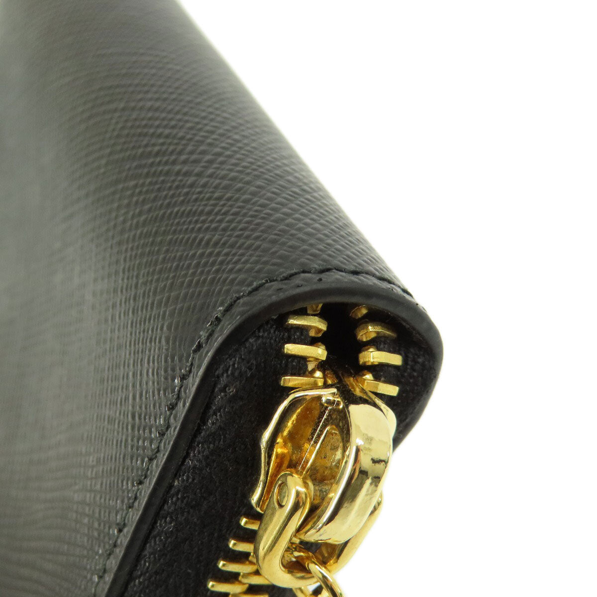 Prada Coin Purse Saffiano Logo Hardware Leather