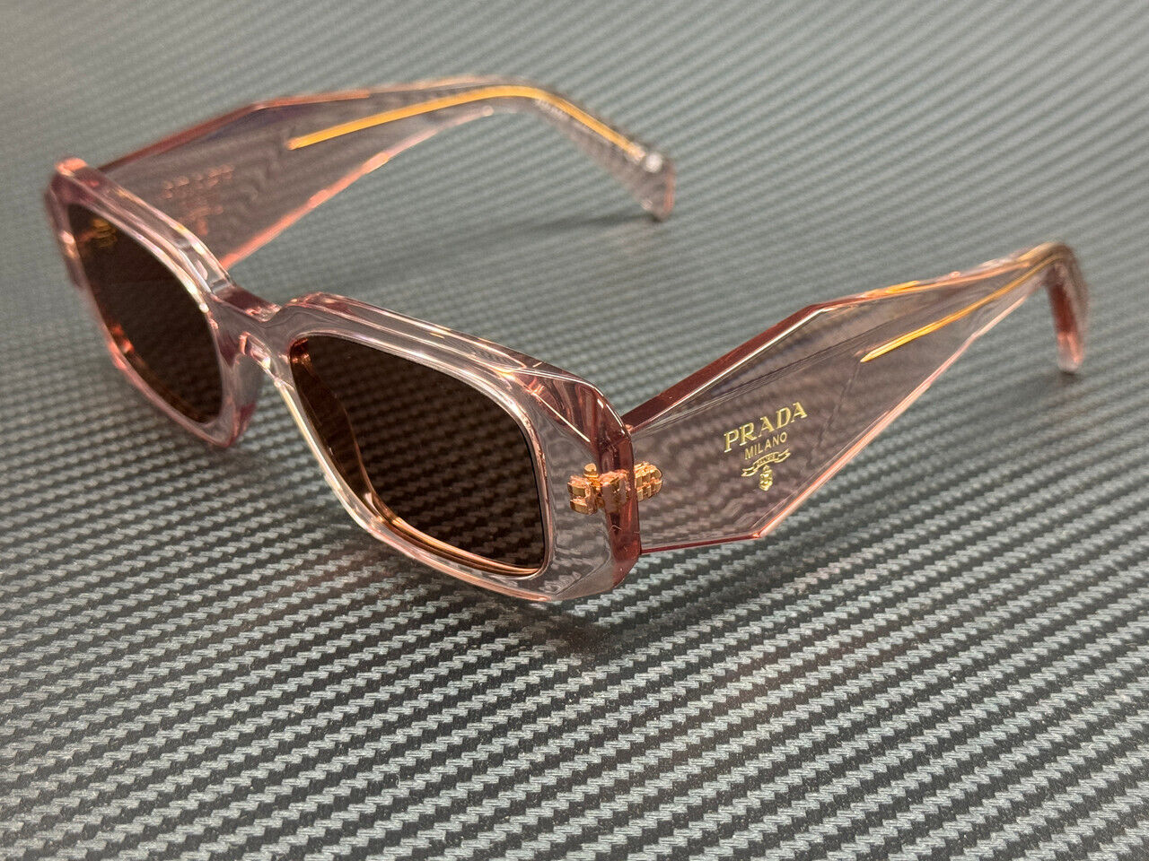PRADA PR 17WS 19Q10D Transparent Peach Brown