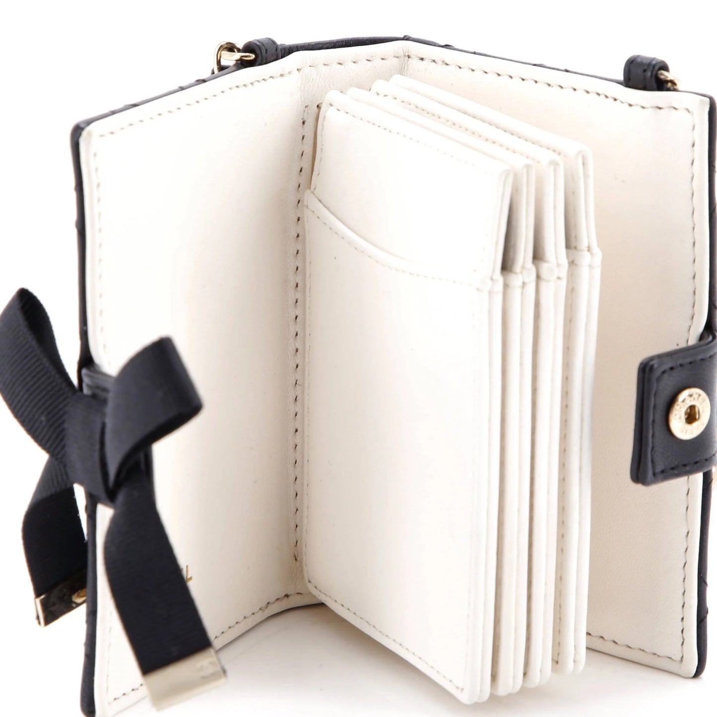 Lambskin Chanel CC Book Card Holder with Chain Quilted