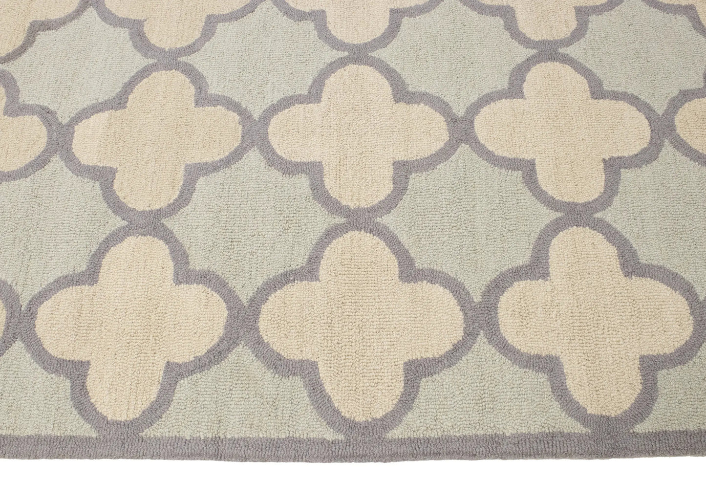 Cream & Mauve Trellis Design 5X8 Hand-Tufted