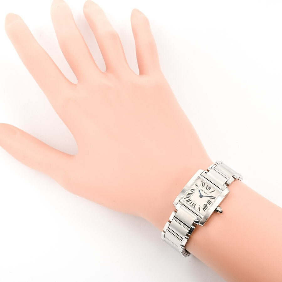 Cartier Tank Francaise Sm W51008Q3 White Ladies Used Watch #654730