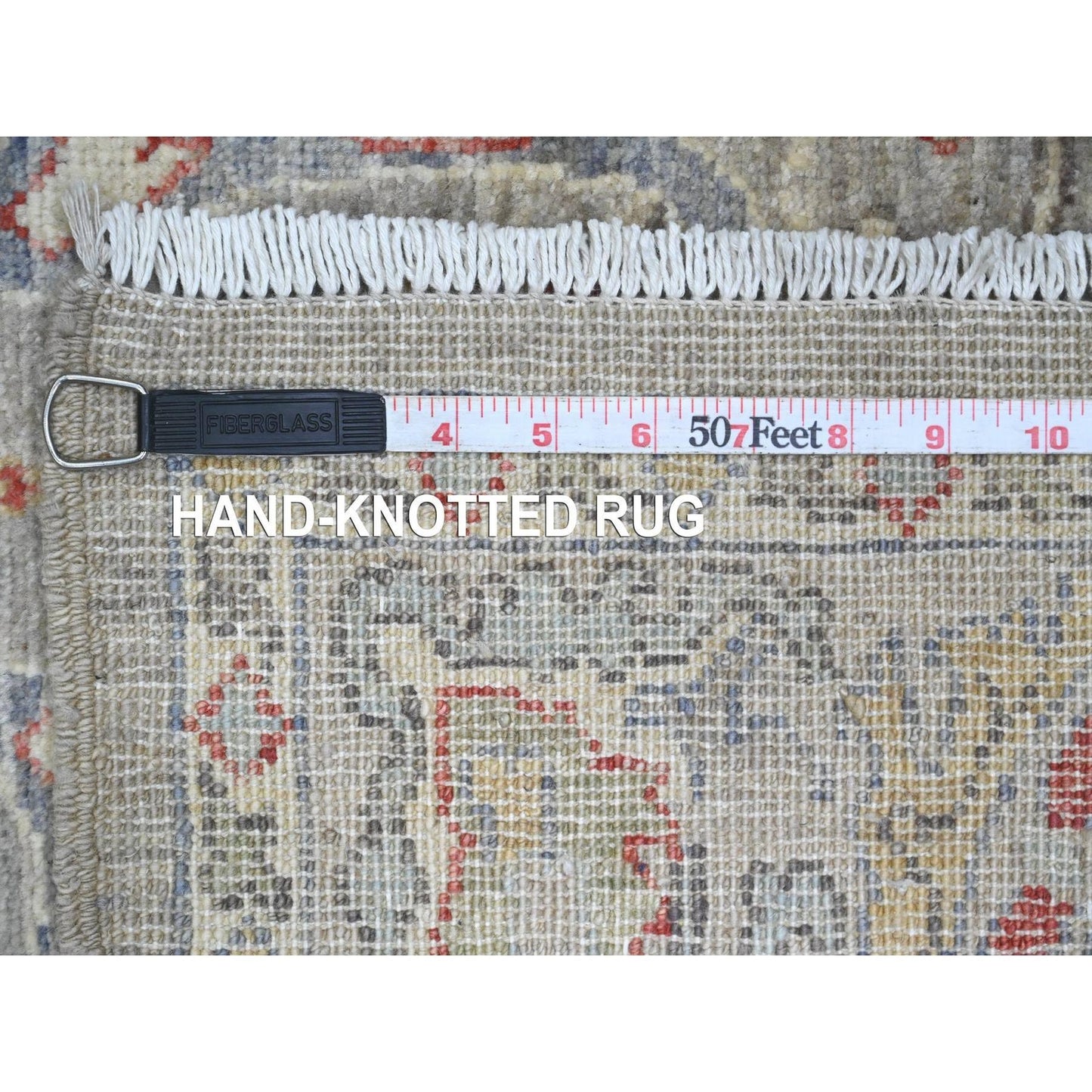 4'X19'3" Gray Peshawar Bijar Garus Design Hand Knotted Wool Runner Rug