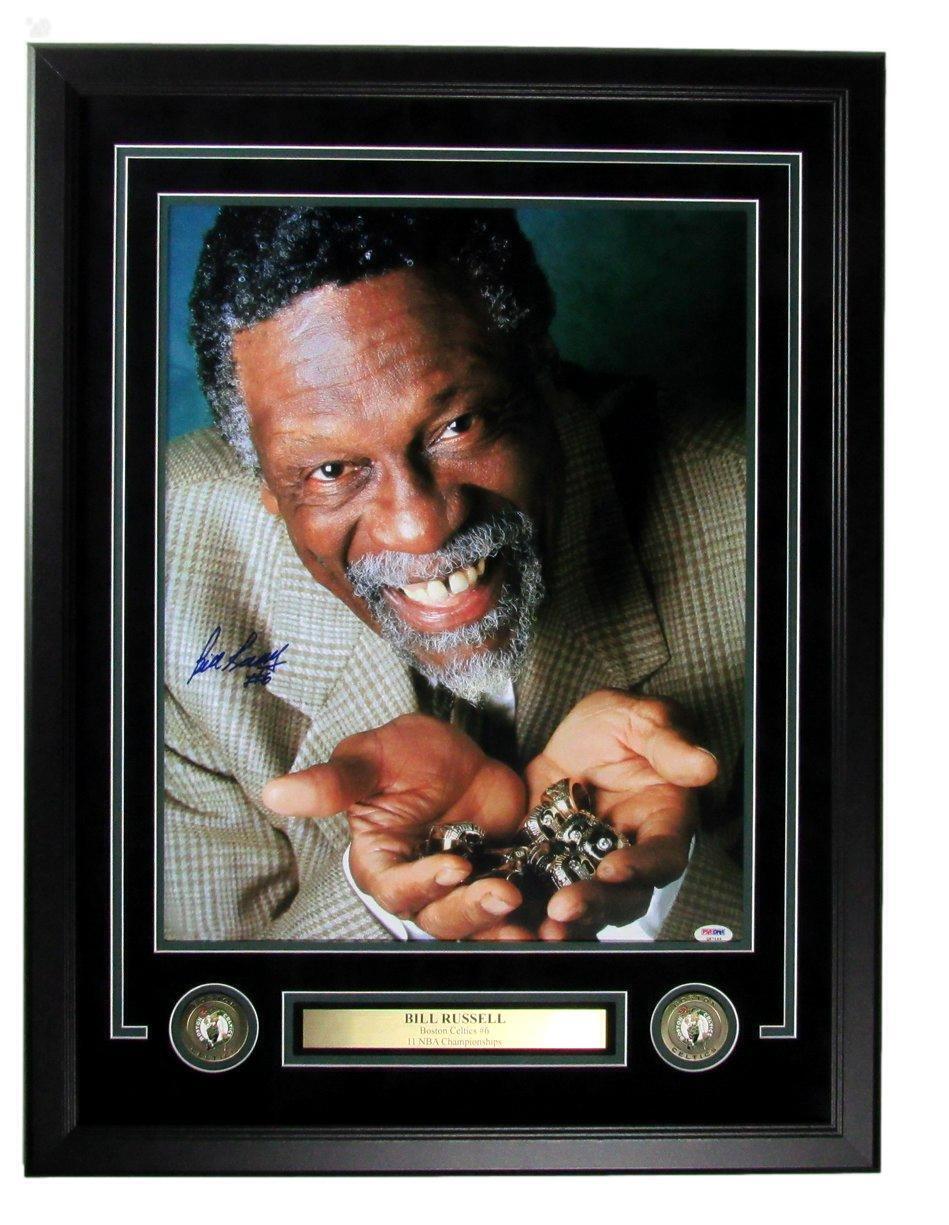 Bill Russell Hof Autographed 16X20 Photo Boston