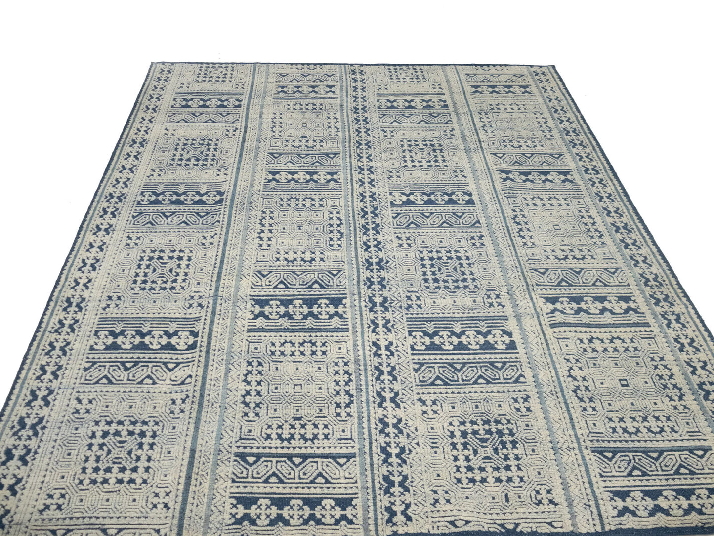 Large Modern Geometric Oriental Rug Cream