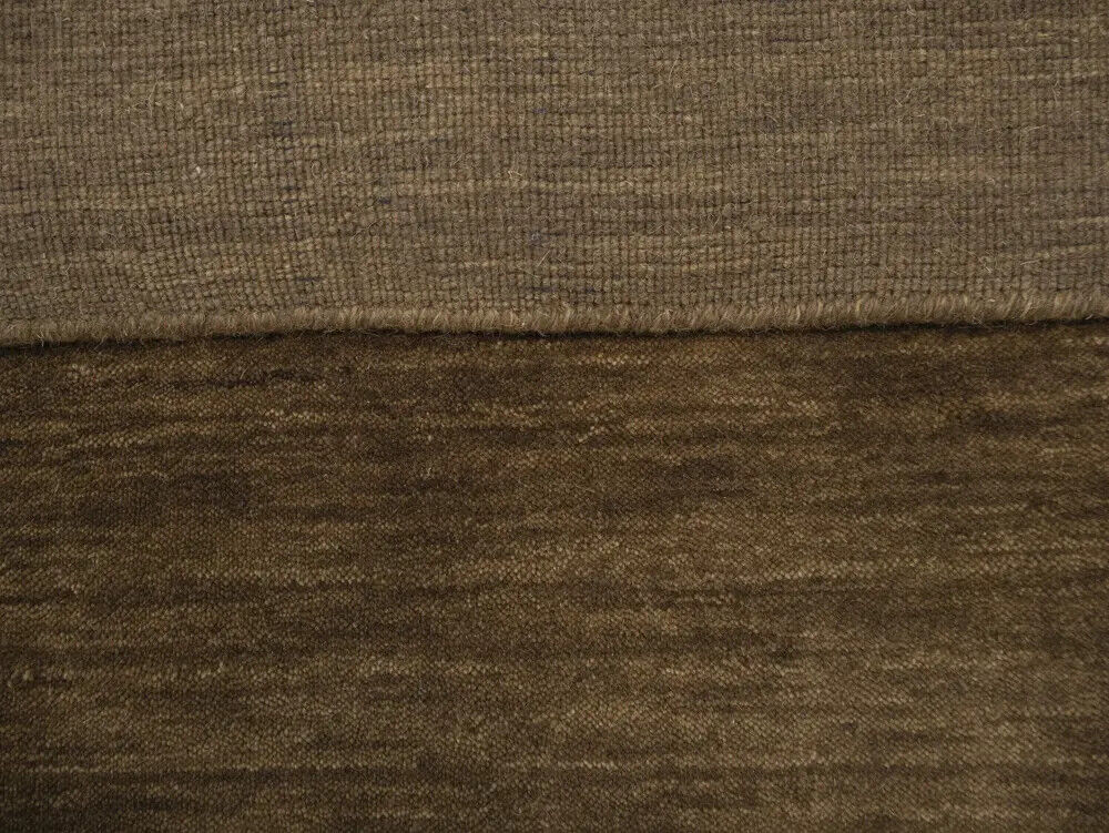 Brown Solid Hand-Loomed 6X9 Gabbeh Wool Rug