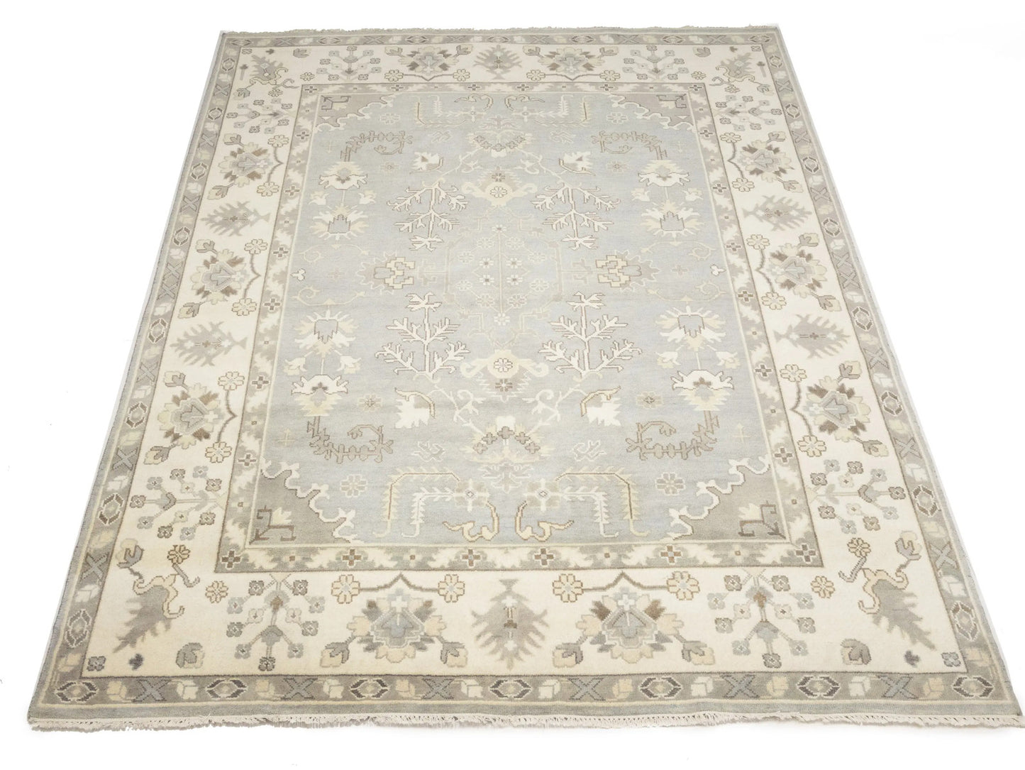 Handmade Floral Muted Colors Oushak Chobi