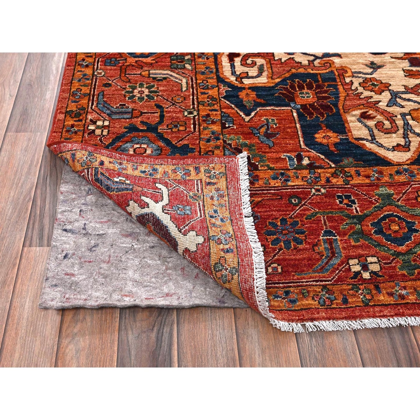 10'2"X13'8" Red Seeripe Heris Aryana Collection Soft Wool Hand Knotted Rug
