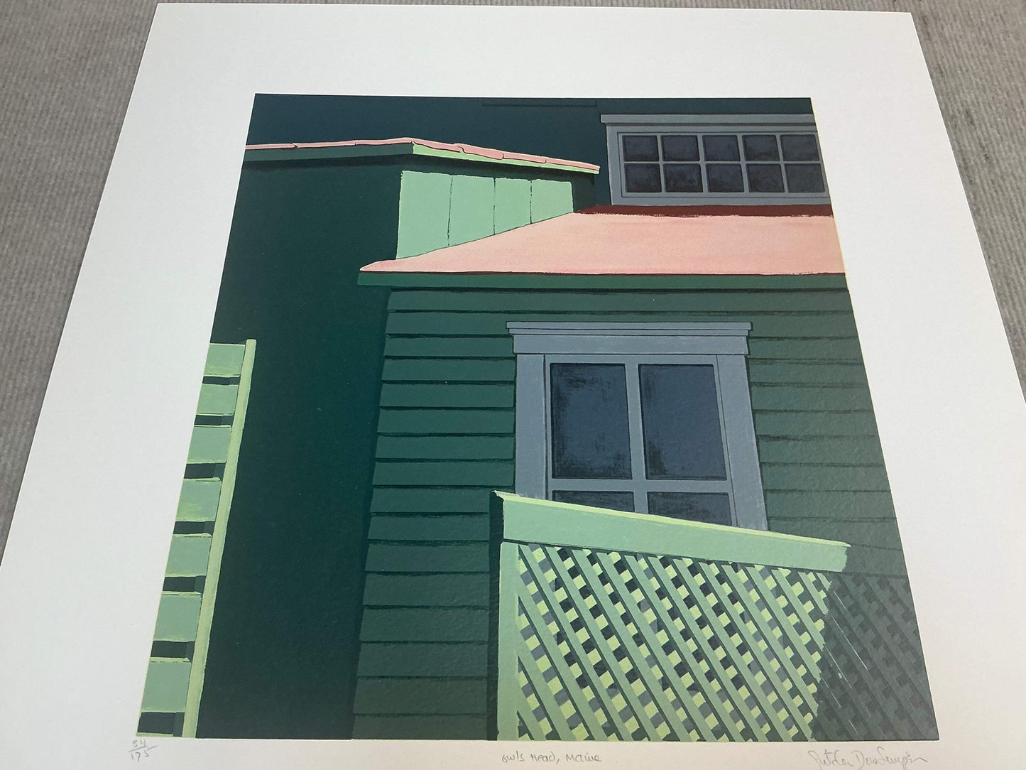 Gretchen Dow Simpson Owl'S Head, Maine Signed " Serigraph Contem