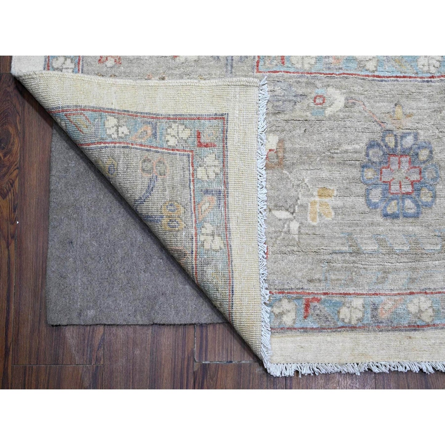 9'10"X13'10" Ivory Karajeh Design All Over Geometric Motifs Oriental Rug