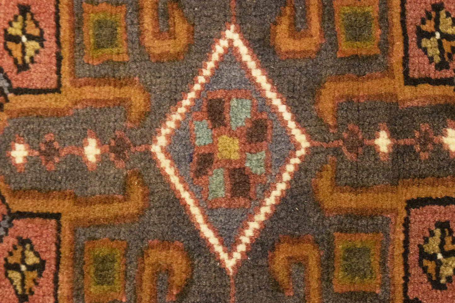 Vintage Red Geometric Runner Rug Narrow Farmhouse