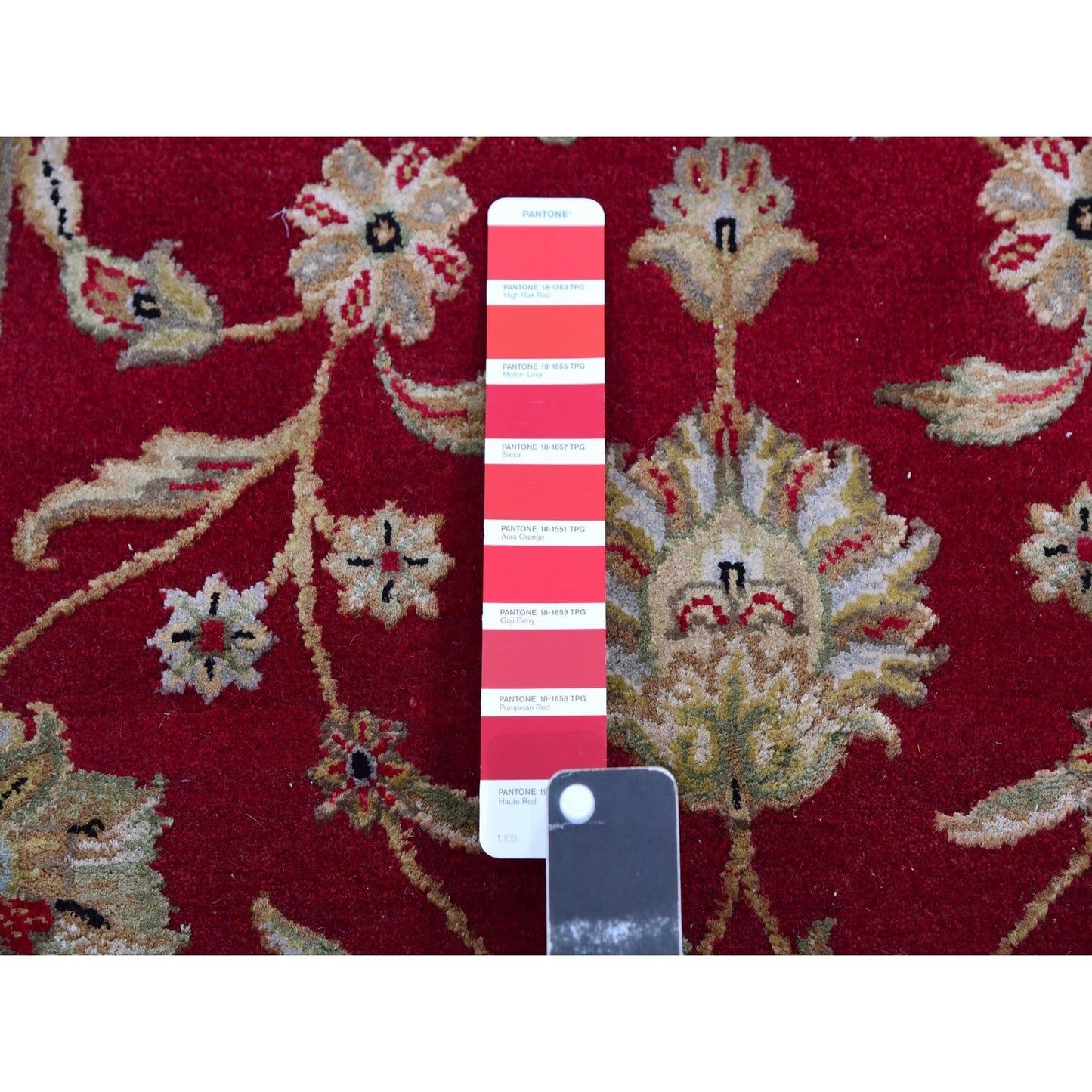 2'8"X21' Red Wool And Silk Hand Knotted Rajasthan Design Xl Runner Rug