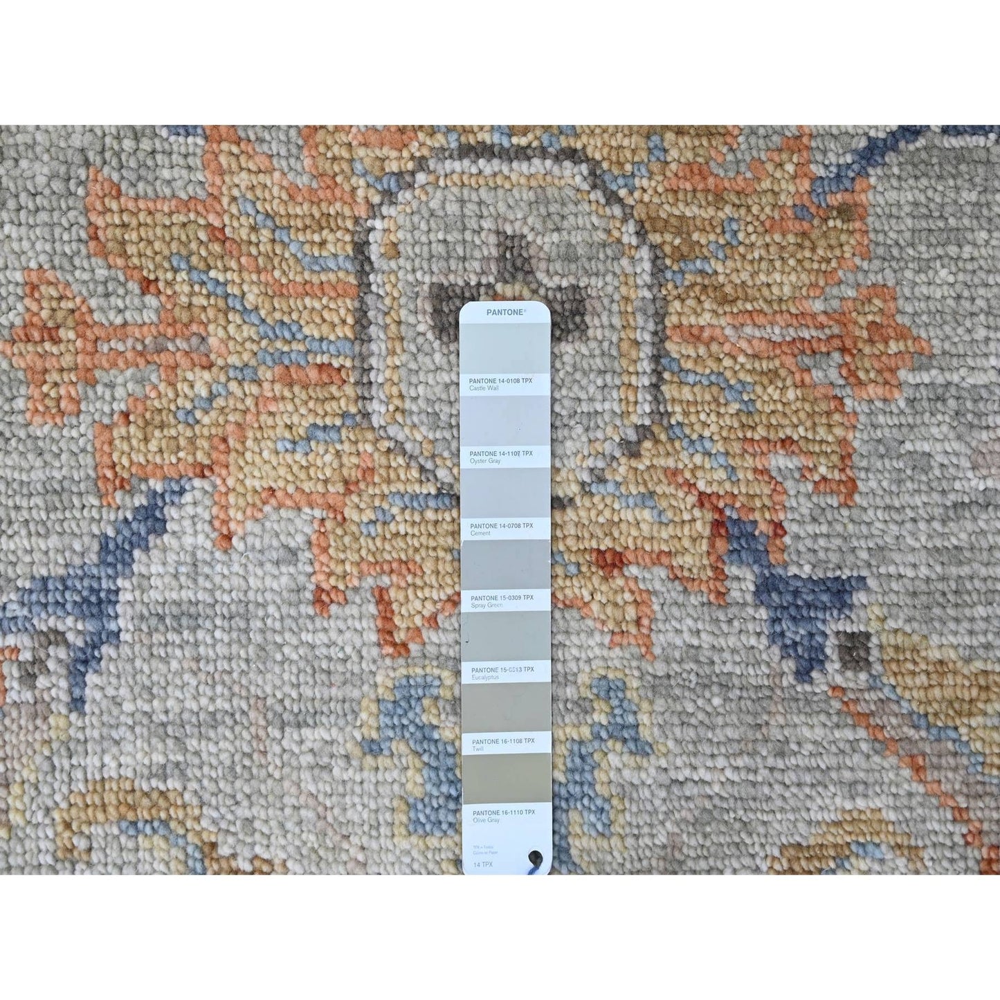 8'10"X11'10" Gray Supple Collection Oushak Design Hand Knotted Wool Rug